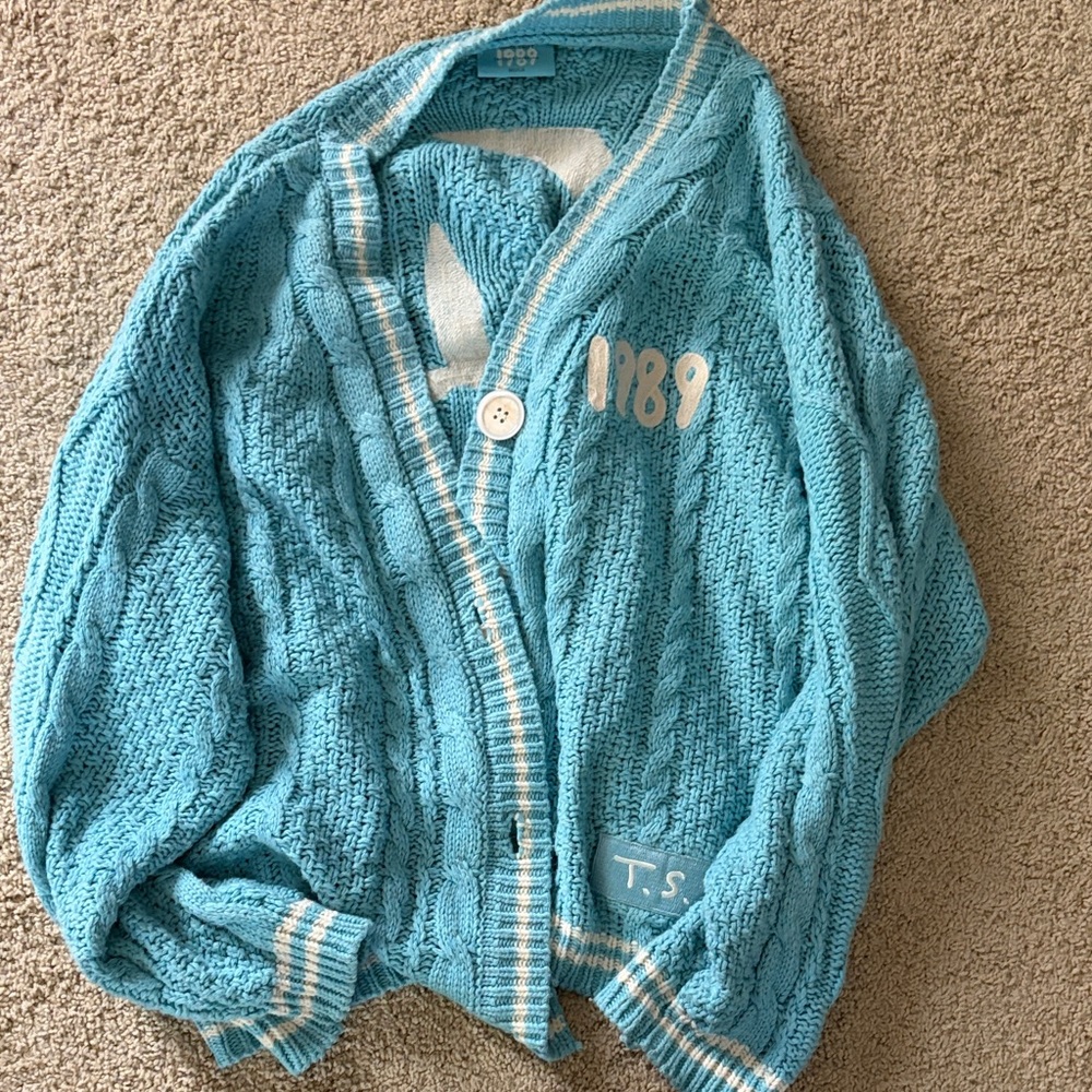 Taylor Swift Blue Cable Knit Cardigan 1989